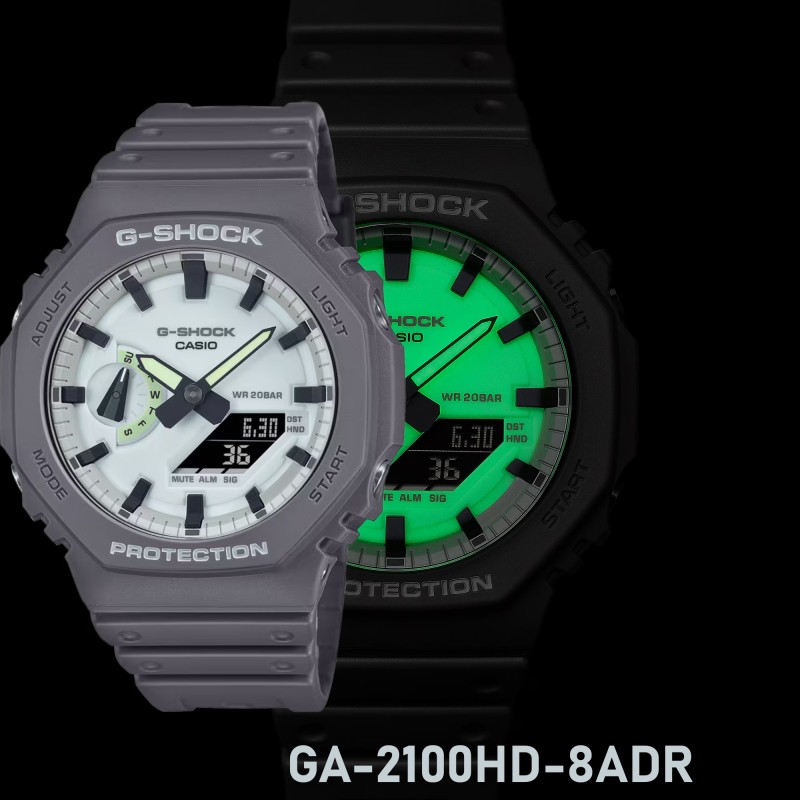 G-Shock Carbon Core Grey-White Combination Men's Watch- GA-2100HD-8A